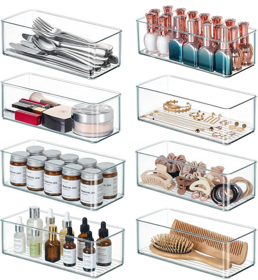 Qilinba 8 PACK Drawer Organizers Deep Drawer Organizer Bins