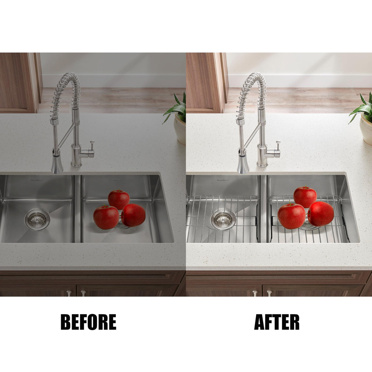SunnyPoint 304 Stainless Steel Sink Protector Rack – Rust-Resistant Grid for Kitchen Sink Bottom, Scratch Prevention, Drainage Support – Fits Sinks 10.75" x 12.4", Center Drain Hole Required