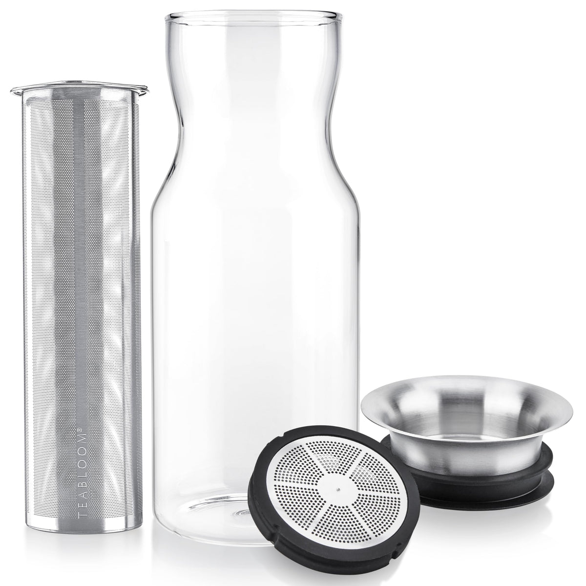 Teabloom Multi-Beverage Carafe (40 OZ / 1.2 L / 4-5 CUPS) – Brew and Serve Iced Tea, Cold Brew Tea and Fruit Infused Water – Cypress Carafe