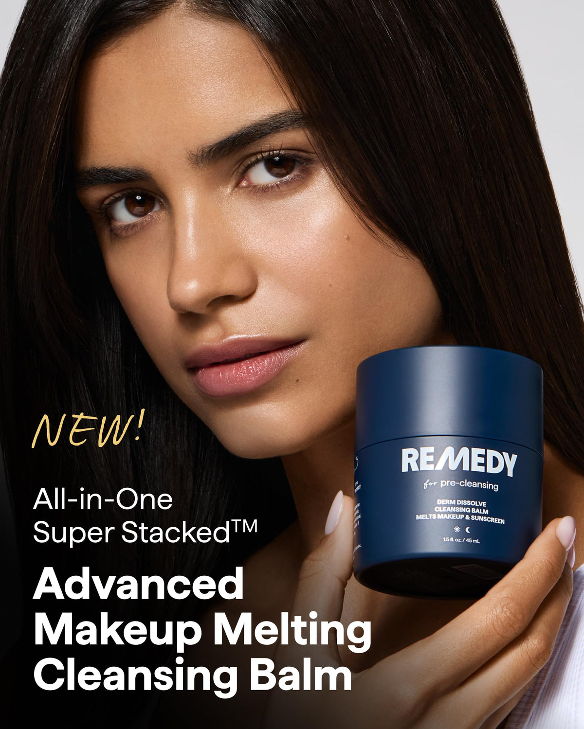 REMEDY for Pre-Cleansing, Derm Dissolve Cleansing Balm, Melts Makeup & SPF