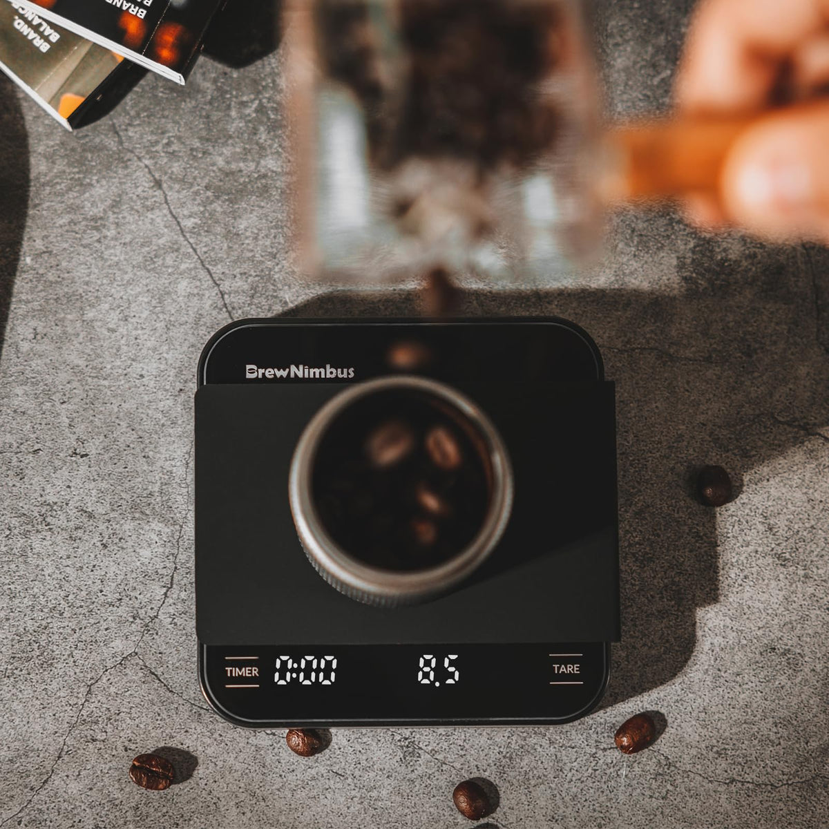 Mini Coffee Scale with Timer, 2kg/0.1g High Precision Scale for Espresso & Pour-Over, Portable Digital Kitchen Scale, 4 Modes & 3 Units, USB Charging, Tempered Glass Platform, Black