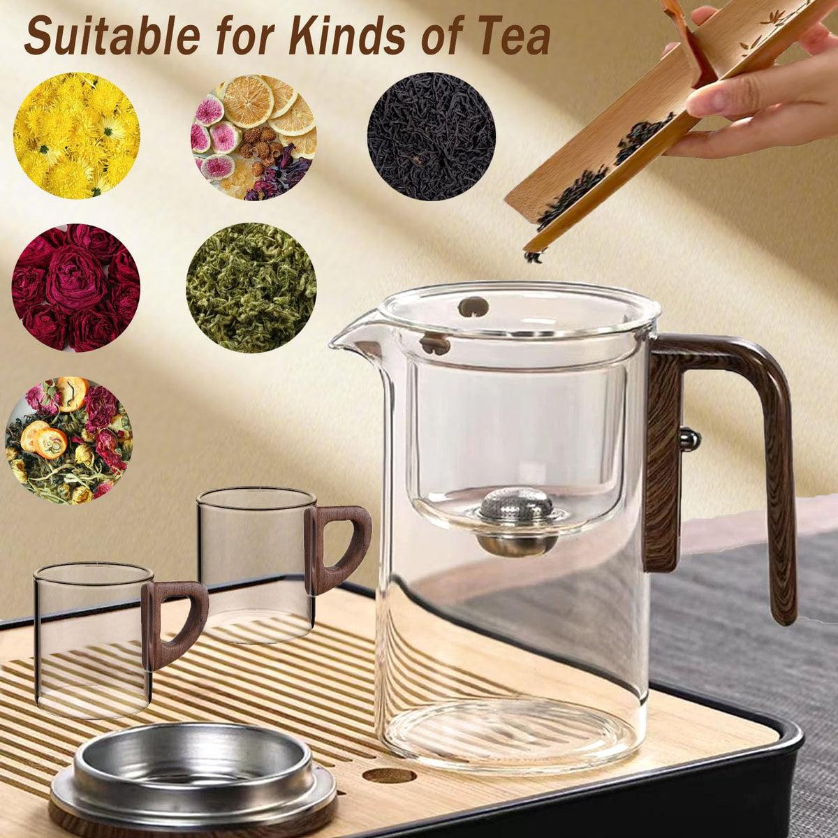 Enchanti Tea Pot Magic Teapot with Strainer Magnetic Glass Teapot
