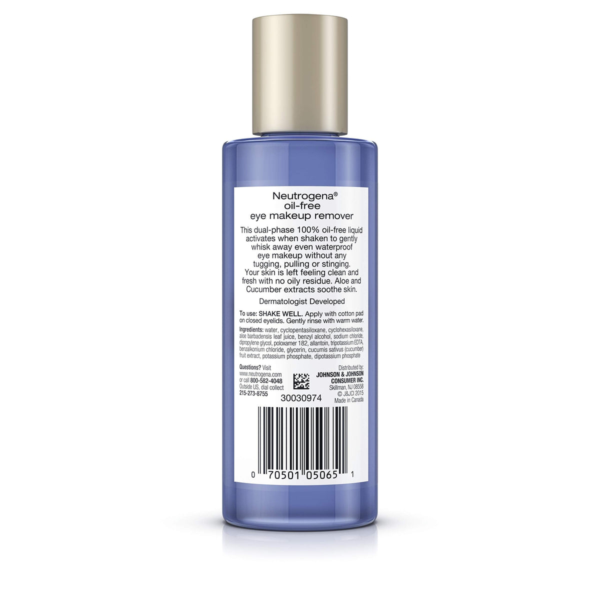 Neutrogena Gentle Oil-Free Eye Makeup Remover & Cleanser, 5.5 fl oz, 3 Pack
