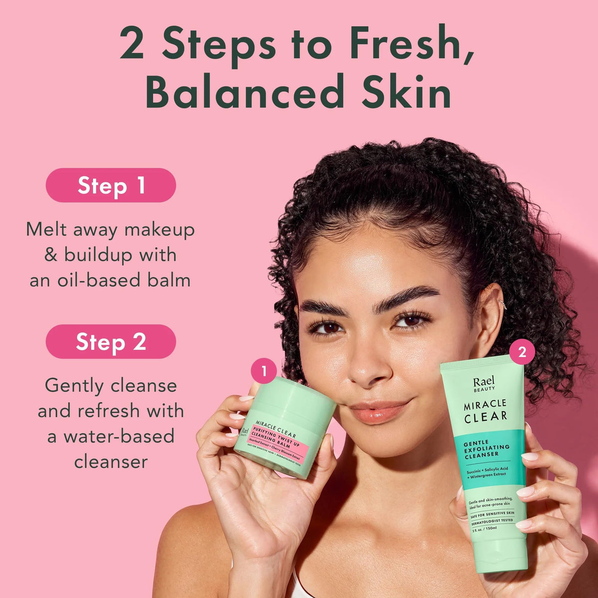 Rael Miracle Clear Facial Cleanser Face Wash (Cleansing Balm, 1.69 oz)