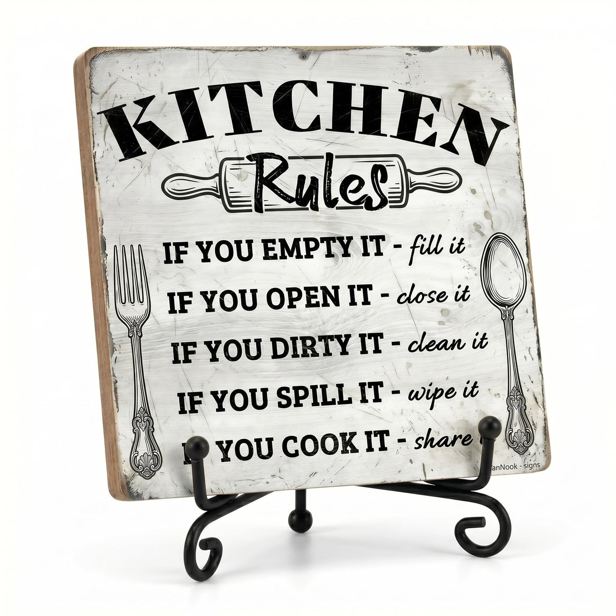 YanNook 5x5 Inch Kitchen Sign, Farmhouse Kitchen Decor for Home Dining Room