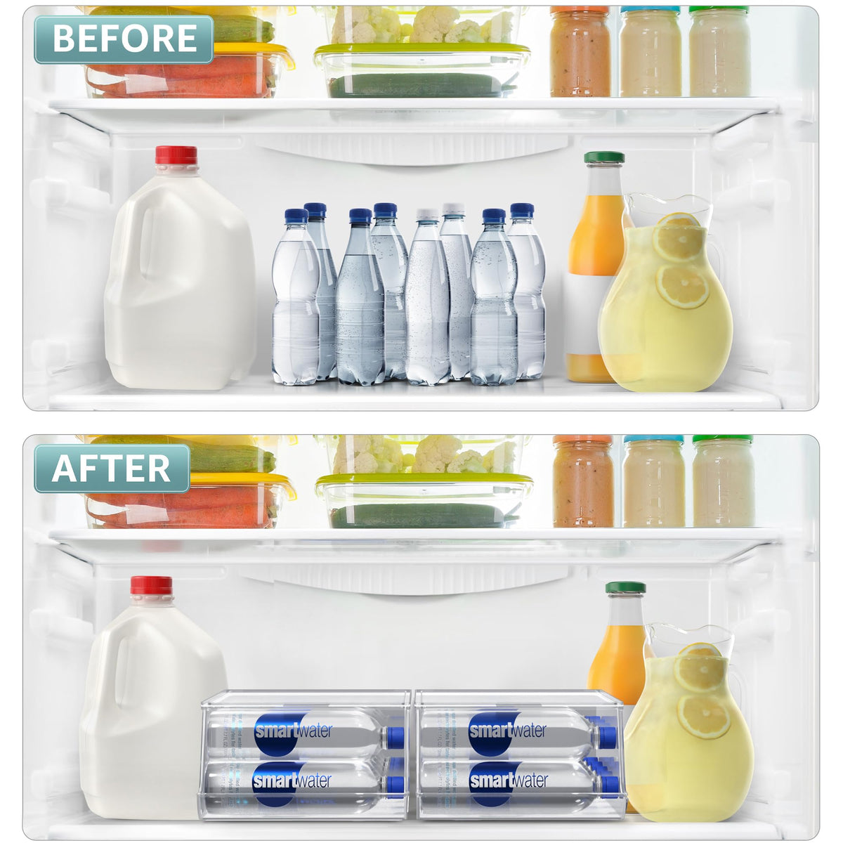 Sorbus Water Bottle Organizer for Refrigerator & Pantry, Stackable (2 Pack)
