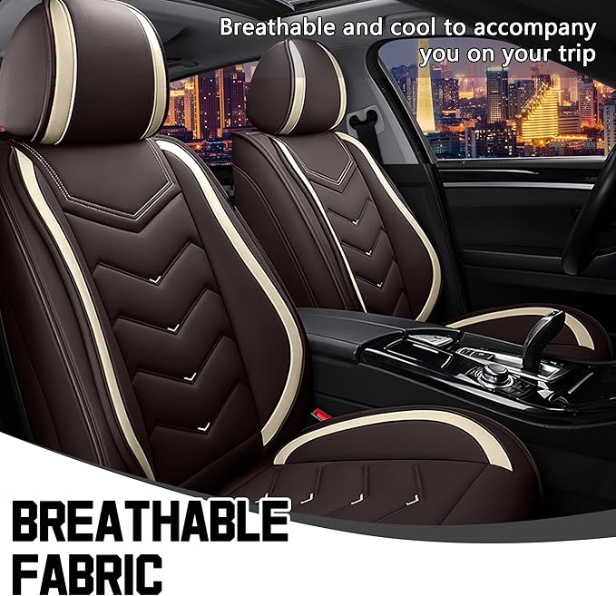 CTDS Car Seat Covers for Honda Accord 2000-2026, Stylish Sport Seat Cover, Premium Nappa Leather Car Seat Cover. Automobile Seat Covers Sets.(Standard 2 Seats/Coffee Color)
