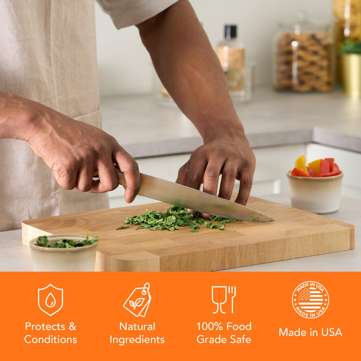 CLARK'S Cutting Board Oil & Wax Kit, Orange Lemon Scent, Food Safe - 2 Pack
