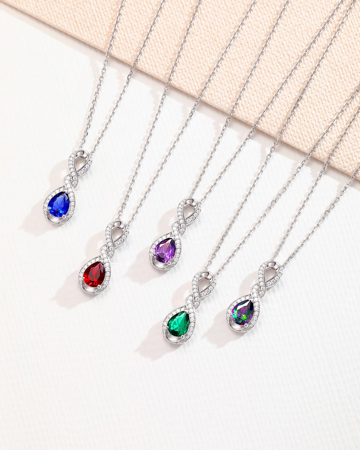 FANCIME Garnet Necklace For Women January Birthstone Jewelry