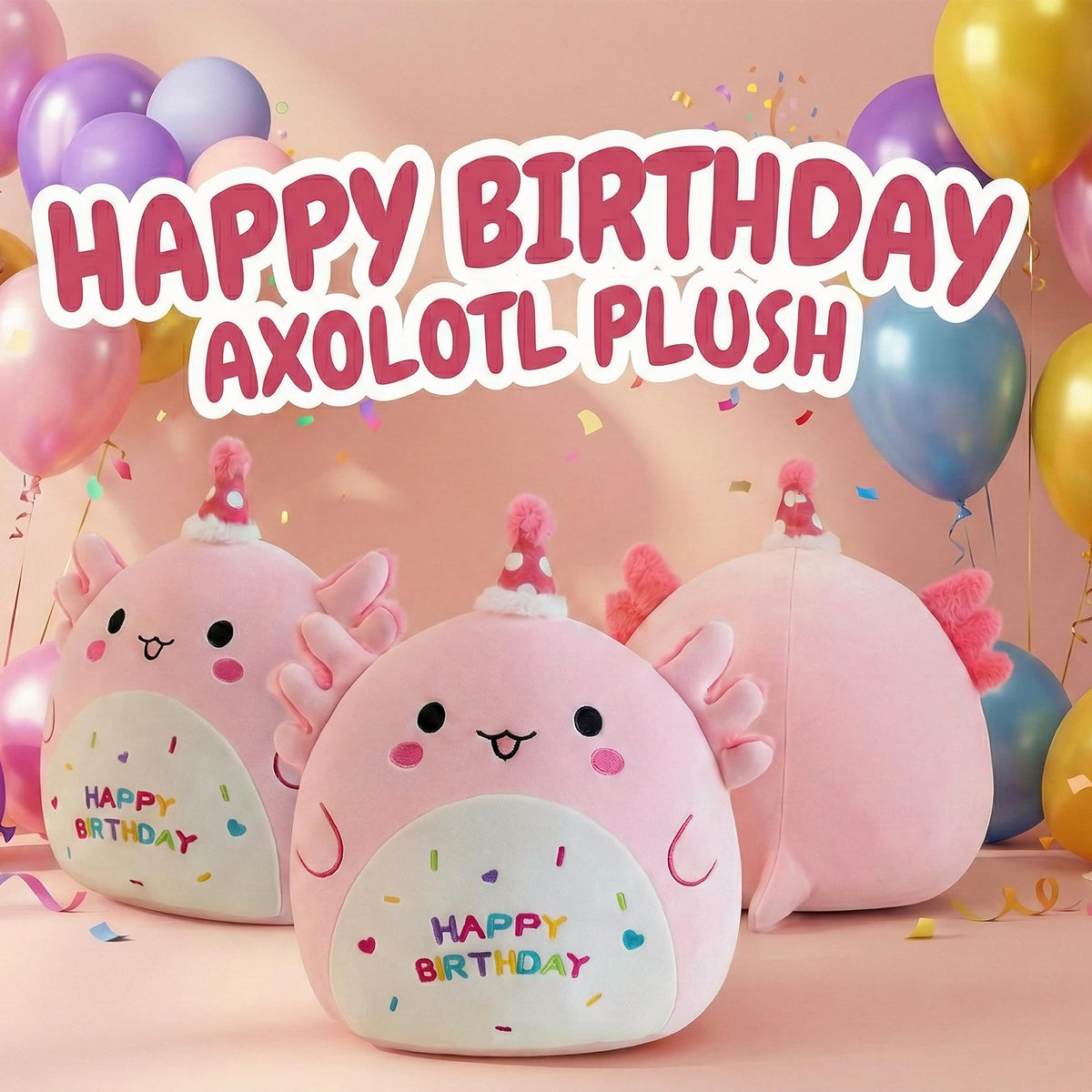 Gudisi Axolotl Plush Adorable Axolotl Stuffed Animals Soft Birthday Gift Axolotl Plushies Pillow for Kids Boys Girls Pink 8 inch
