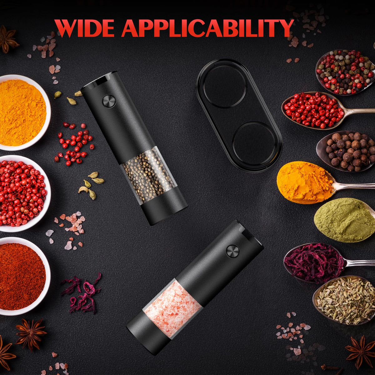 Electric Salt and Pepper Grinder Set Automatic Battery Pepper Mill Shakers Adjustable Coarseness Upgraded Larger Capacity with Led Home and Kitchen Appliances White Elephant Gifts for Women Men