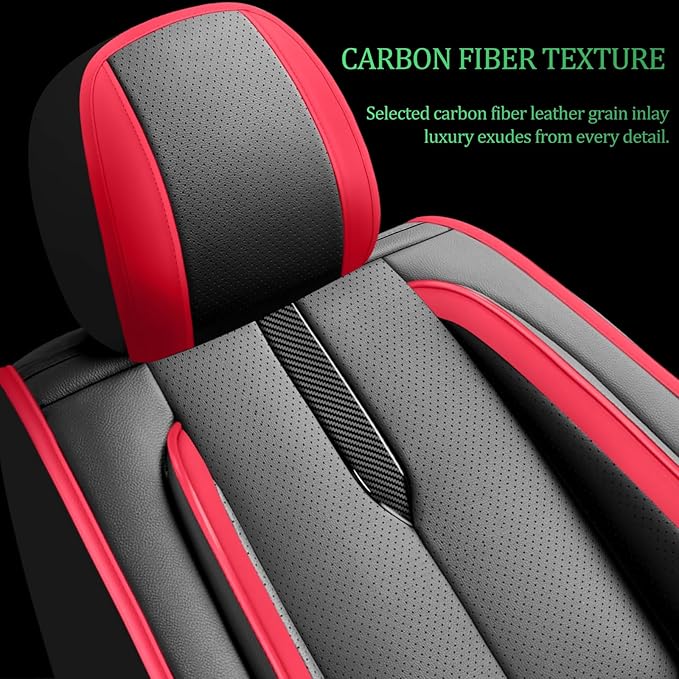 Fit Impreza Car Seat Covers for Subaru Impreza 2004-2024 2025 2026 -Upgraded Premium Waterproof & Breathable Leather,Airbag Compatible,All-Weather Seat Cushion Protector,2 Front/Black-Red