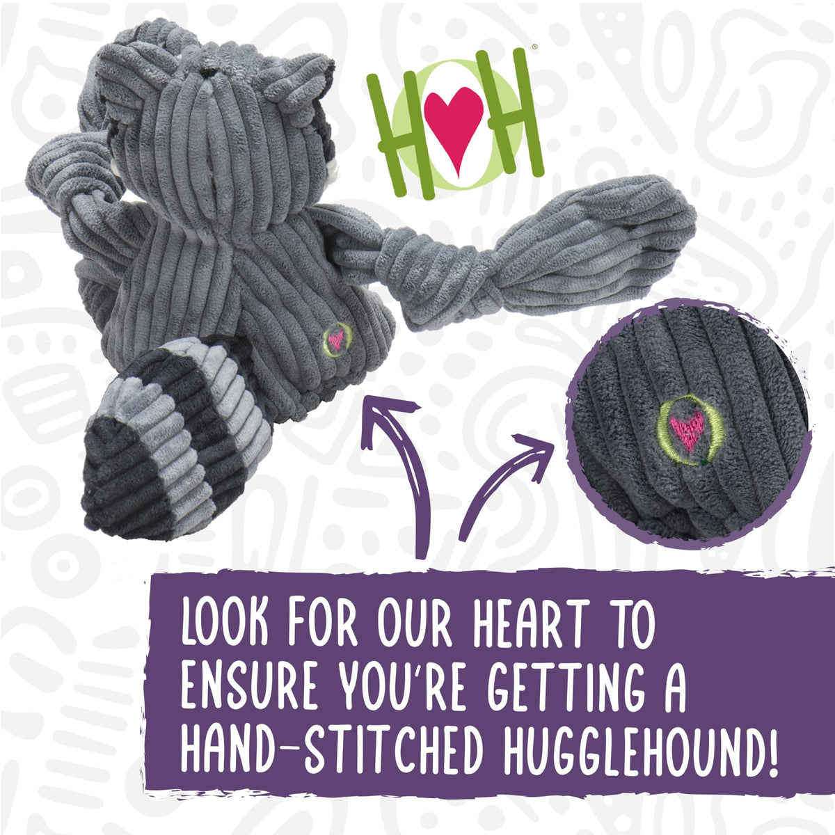 HuggleHounds Knottie Plush Dog Toy - Dog Stuffed Animal Toy, Squeaky Puppy Toys, For Small, Medium & Large Dogs, Durable Plush to Keep Them Busy - Dillie Duck, Large