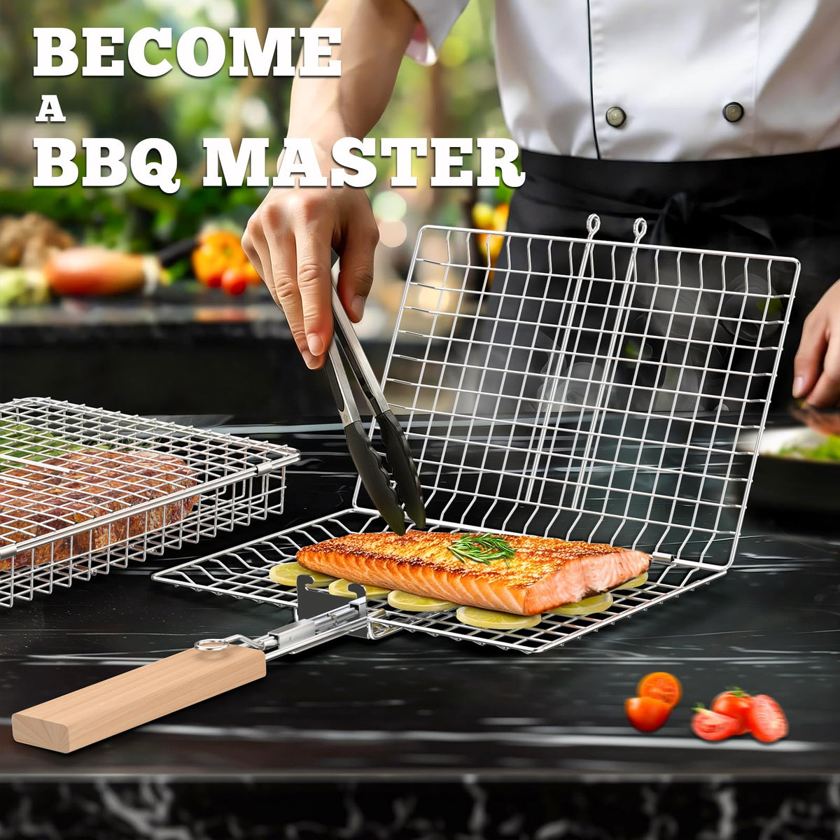 Nesting Grill Basket Set, BBQ Accessories, Outdoor Camping, Gifts for Men