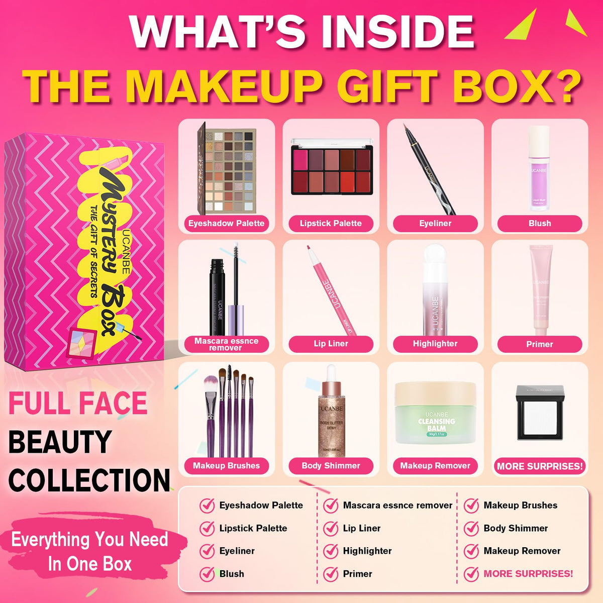UCANBE Makeup Gift Set for Women, All-in-One Full Face Cosmetic Kit
