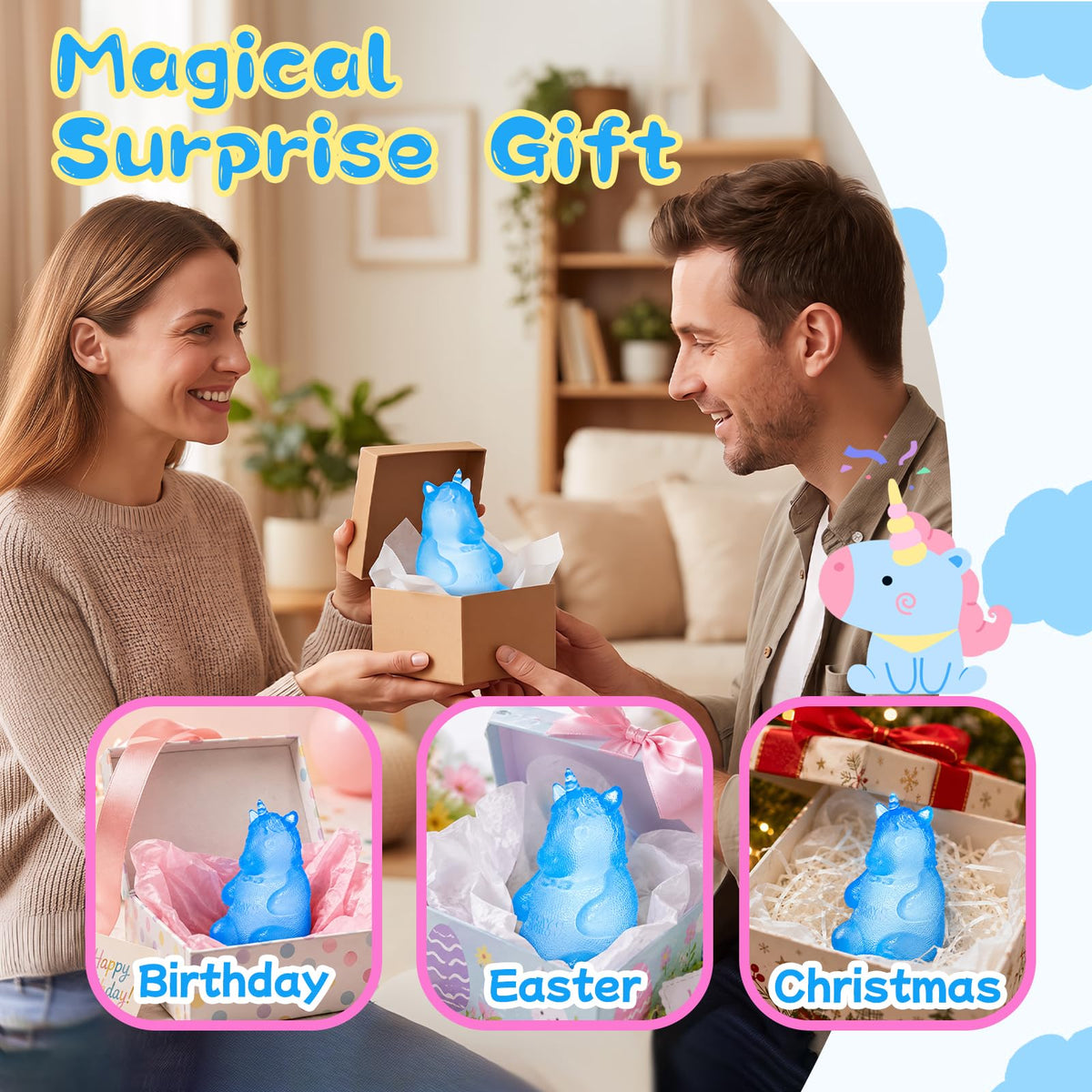 Unicorn Squeeze Toys, Soft Sensory Toys, Stress Relief, Ideal Gift