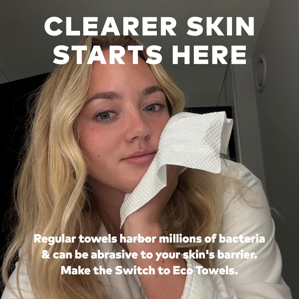 MakeUp Eraser Cloud Clean Eco Towelettes, Certified 100% USDA Biobased Face Towel, Biodegradable Disposable Face Towelette, Dry Wipe Made From Ultra Soft, 100% Eucalyptus Fibers, 60ct., 1 pack