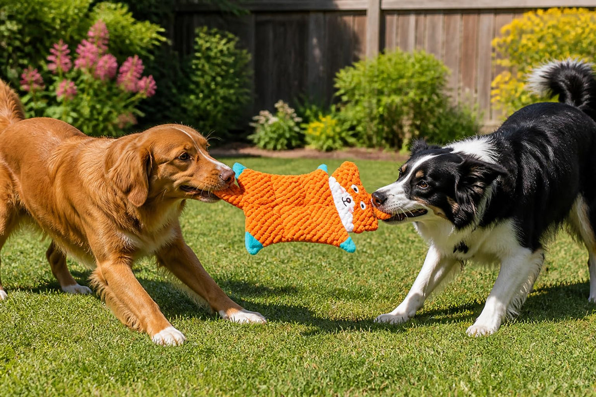 Not Stuffing Dog Toys, Soft Plush Animal Toys for Dogs,5 Pack Durable Stuffless Chew Toys for Small & Medium Dogs, Interactive Toss Tug Cuddle Toys for Puppies