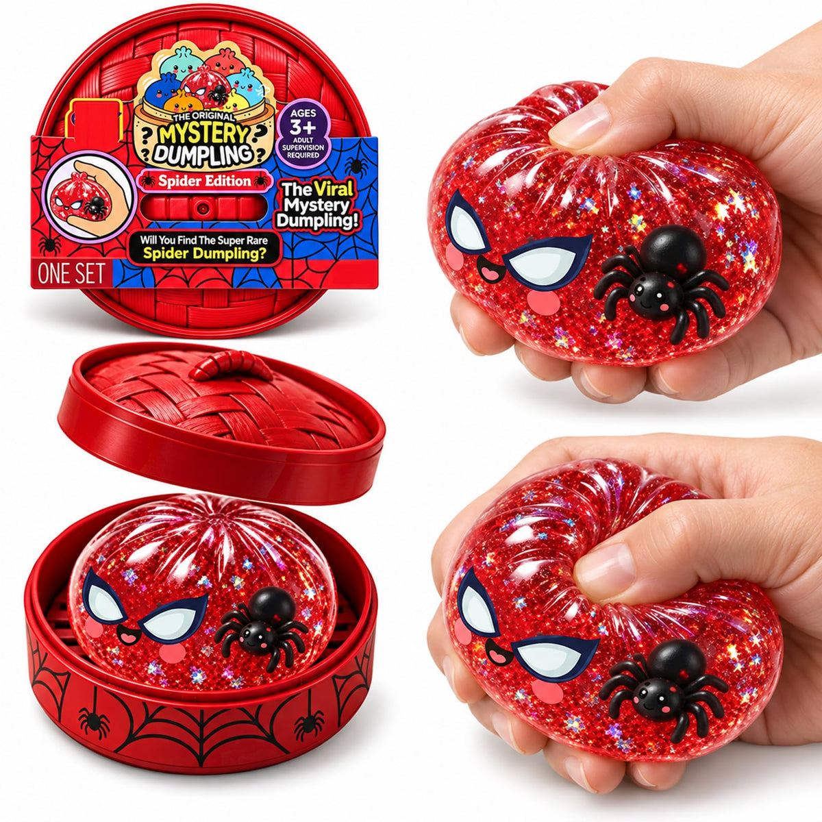 Dumpling Squeeze Squishy Plush Toy, Cute Slow Rising Squeeze Stress Relief Sensory Toy, Soft Kawaii Halloween Fidget Toy for Adults (01D)