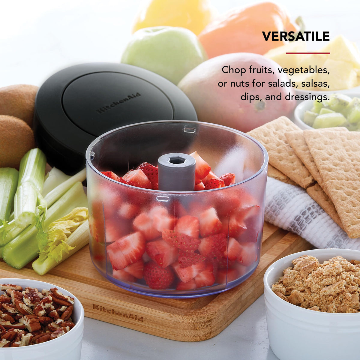 KitchenAid Manual Food Chopper, 3.8 Cup, Black