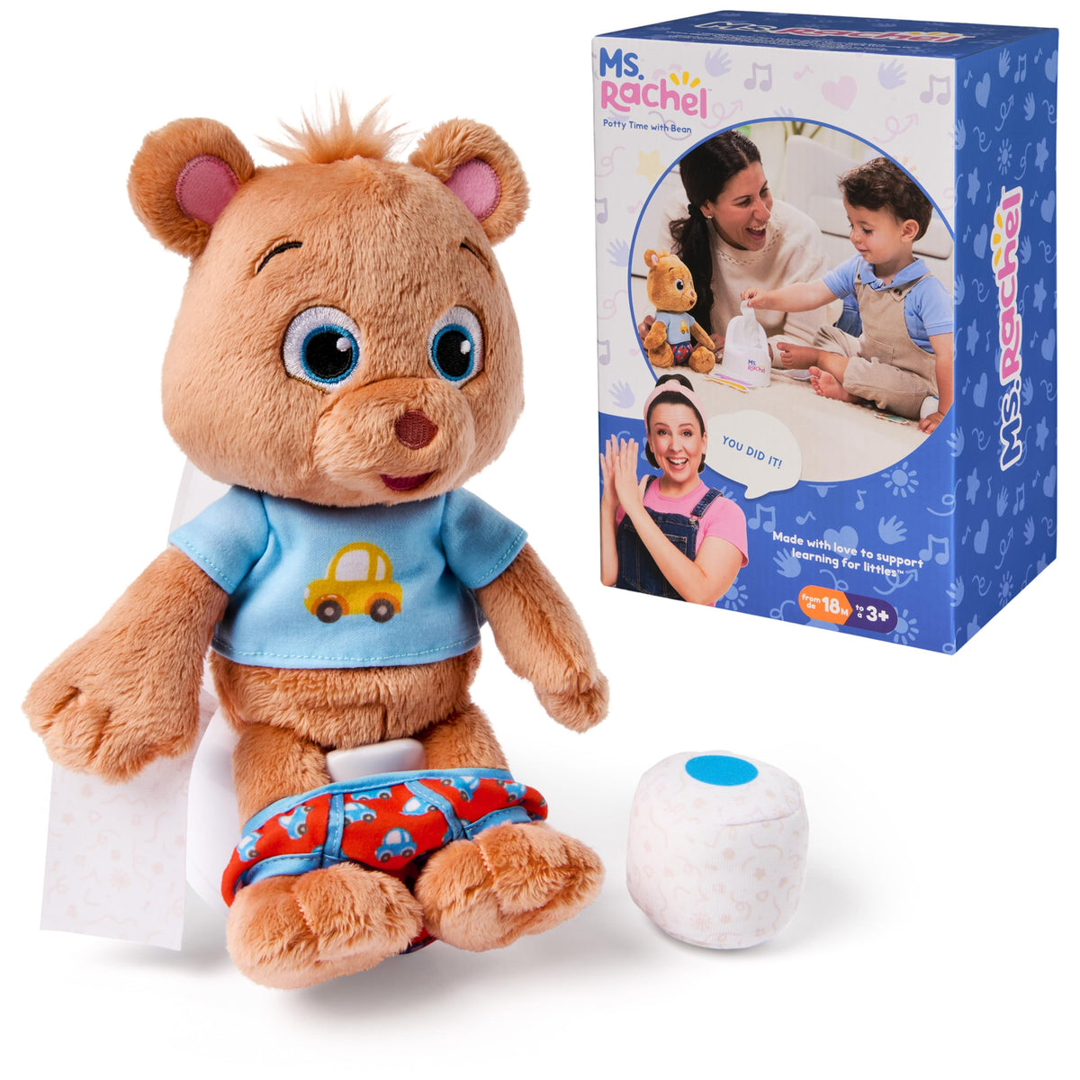 Ms. Rachel Potty Time with Bean, Interactive Plush Animal & Toilet