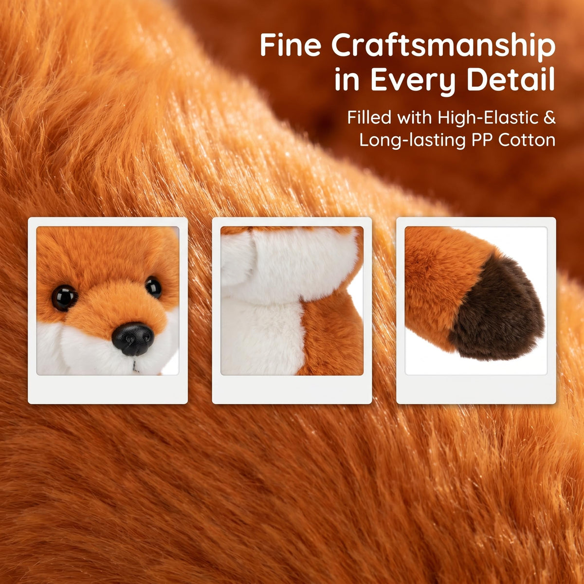 Fox Stuffed Animals Soft Plush Cute Doll for Boys Girls 8 in (huli zuokuan)