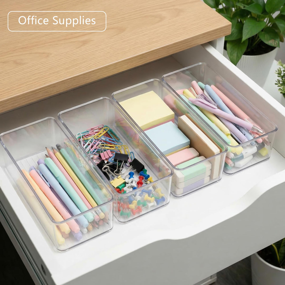 Qilinba 8 PACK Drawer Organizers Deep Drawer Organizer Bins