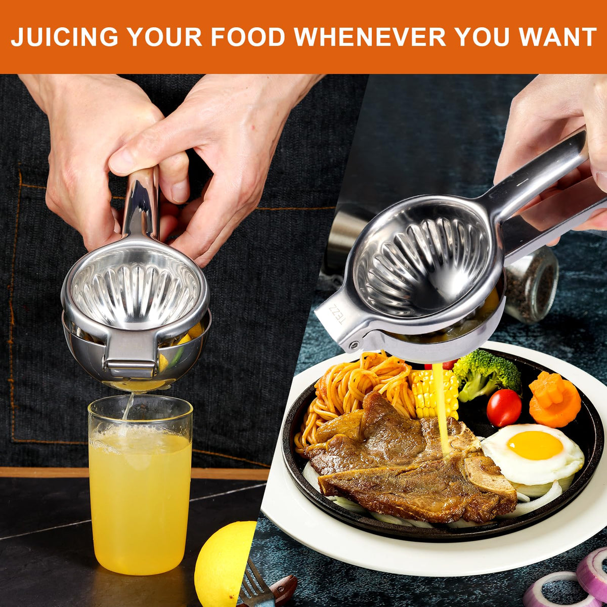 Upgrated Lemon Squeezer, Stainless Steel Manual Hand Juicer For Citrus Lime