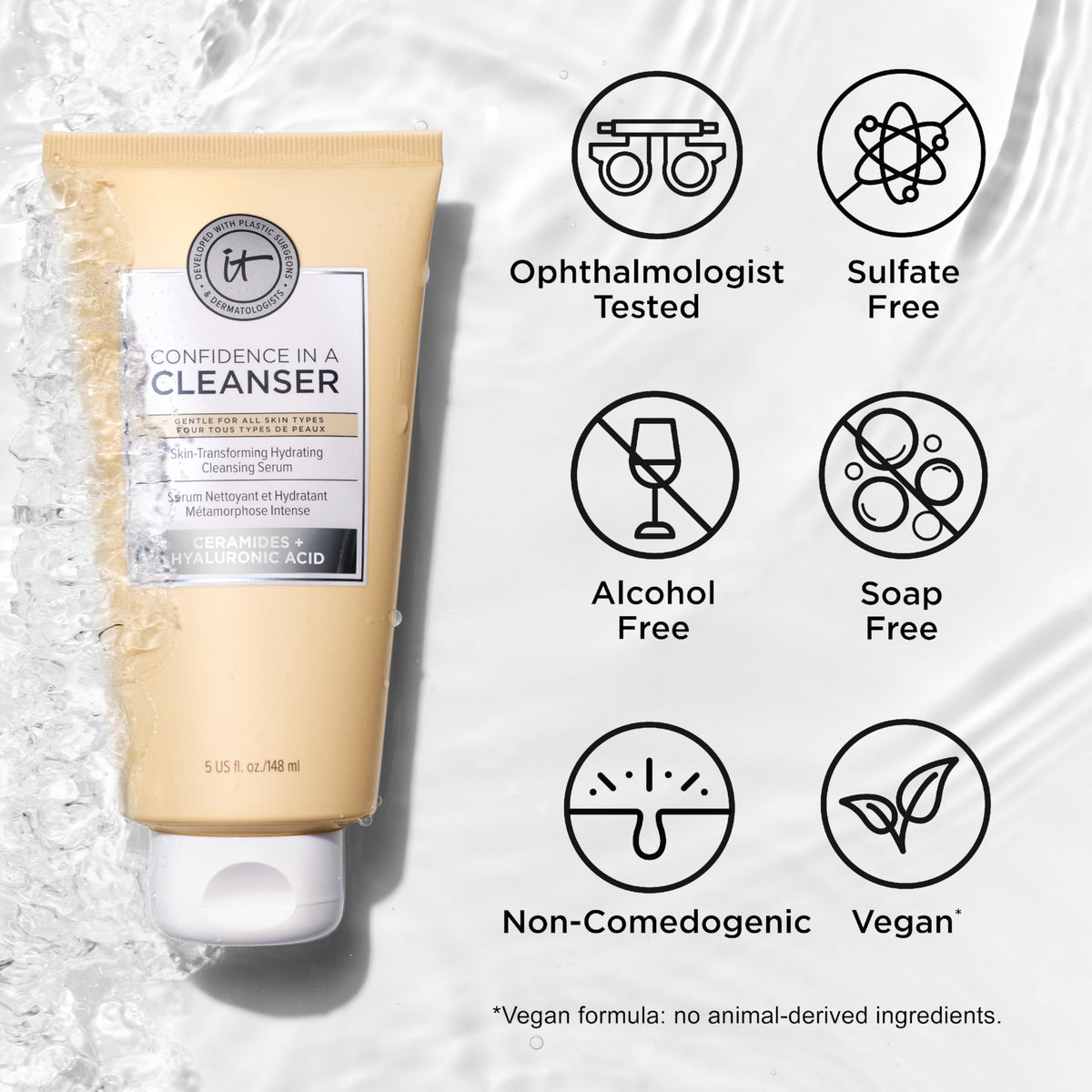 IT Cosmetics Confidence in a Cleanser - Hydrating Serum Face Wash (5 fl oz)