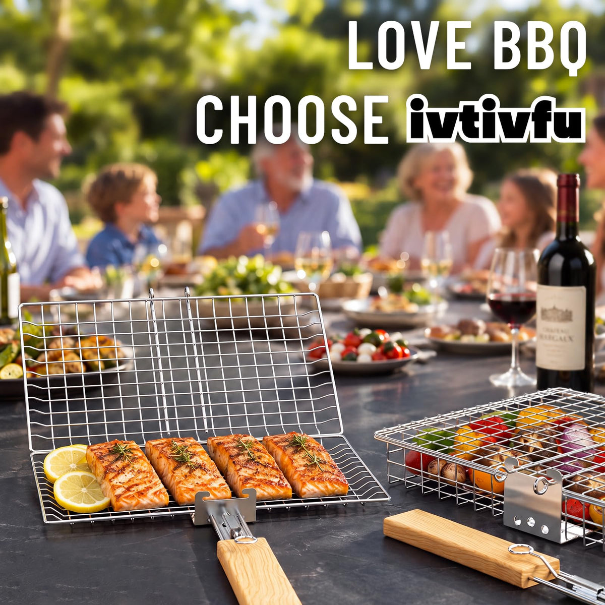Nesting Grill Basket Set, BBQ Accessories, Outdoor Camping, Gifts for Men