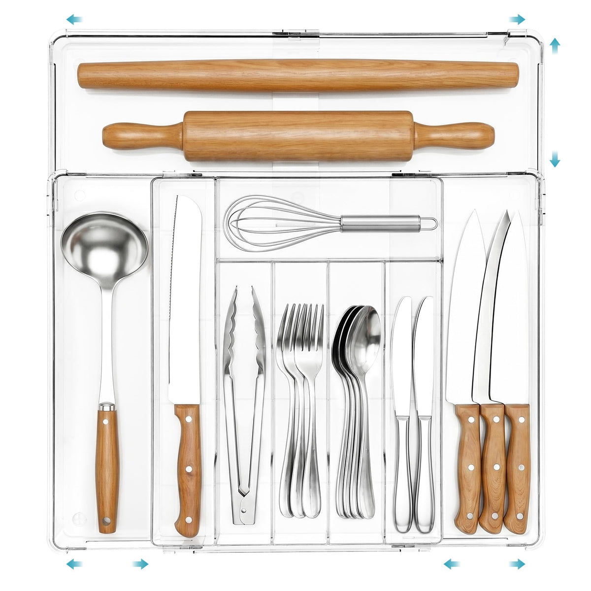 Vtopmart Expandable Silverware Organizer, Kitchen Drawer Tray, 6-9 Slots