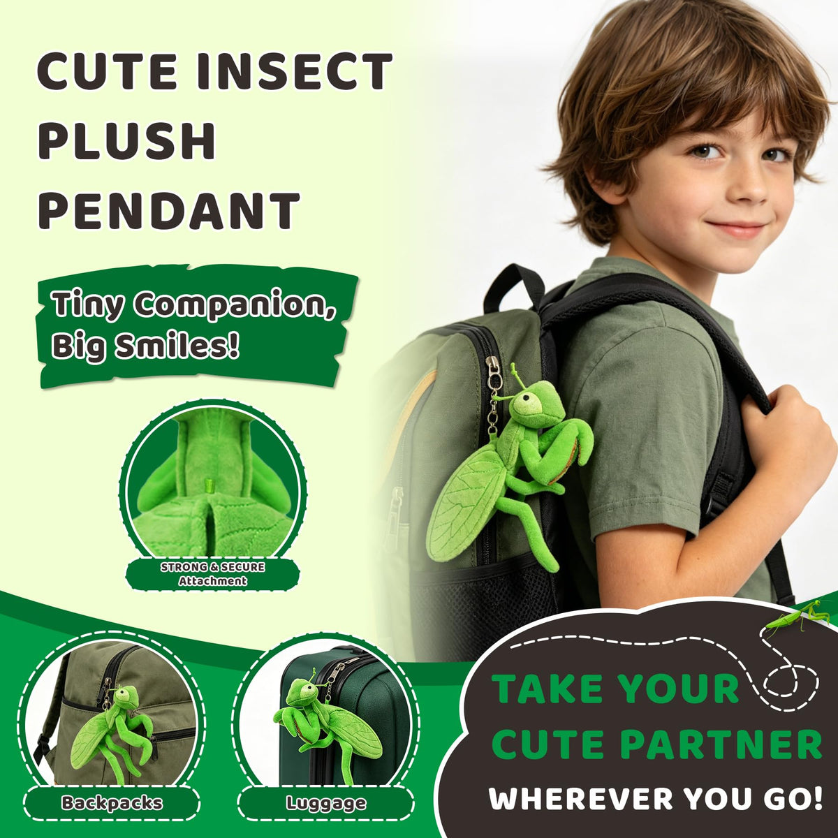 JUSTQUNSEEN 7-Inch Realistic Mantis Stuffed Animal Plush Toy, Soft Stuffed Insect for Kids & Toddlers, Friendly Educational Model for Science Learning, Halloween Christmas Birthday Gift
