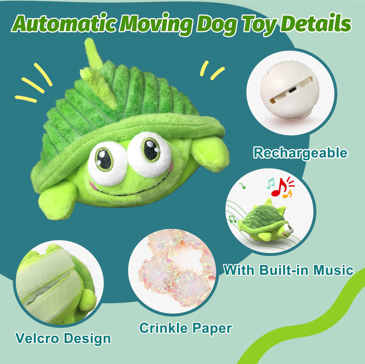 GUKCO Interactive Moving Dog Toys to Keep Dogs Engaged (Turtle)