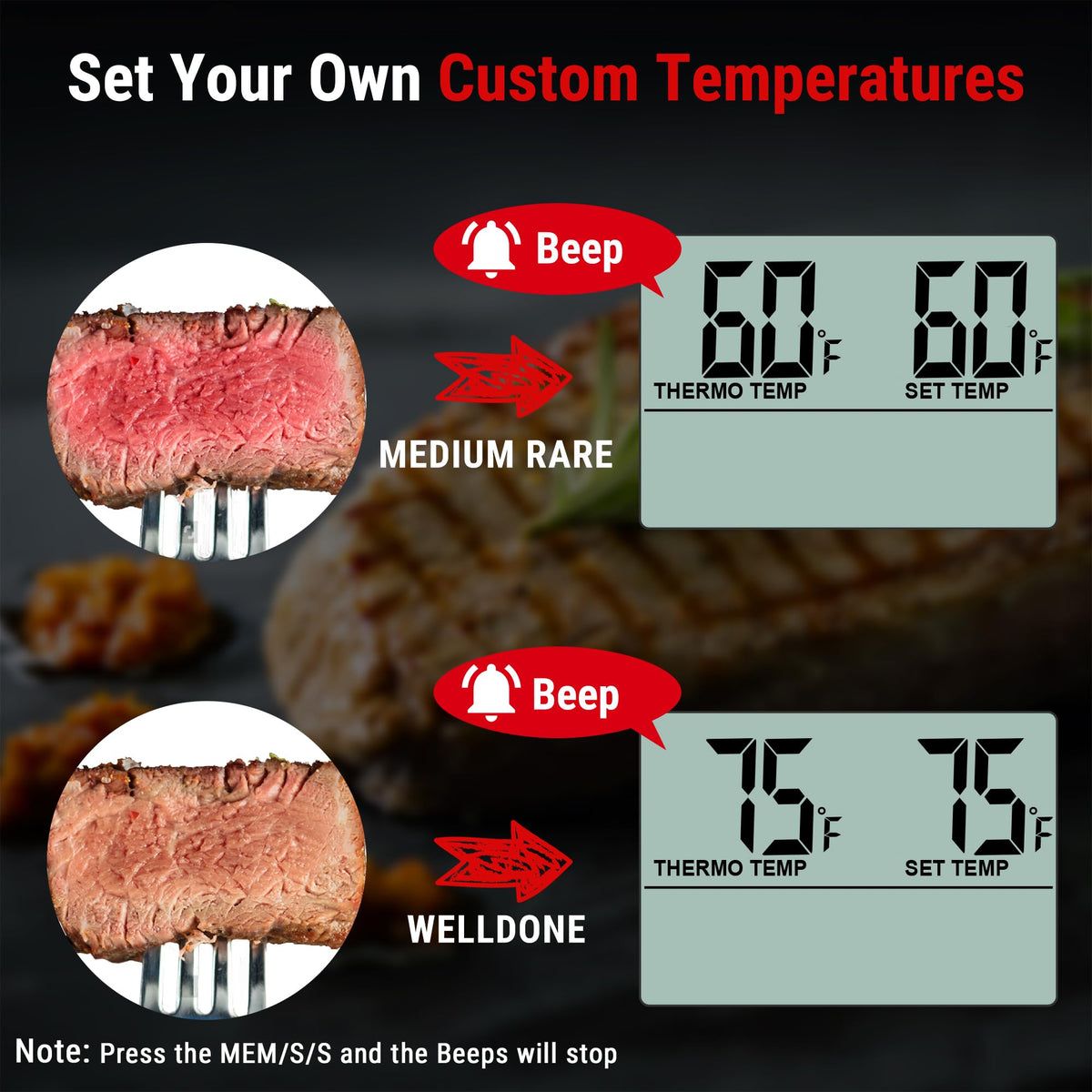 TempPro TempTrack Large LCD Digital Meat Thermometer for Cooking, Smoking