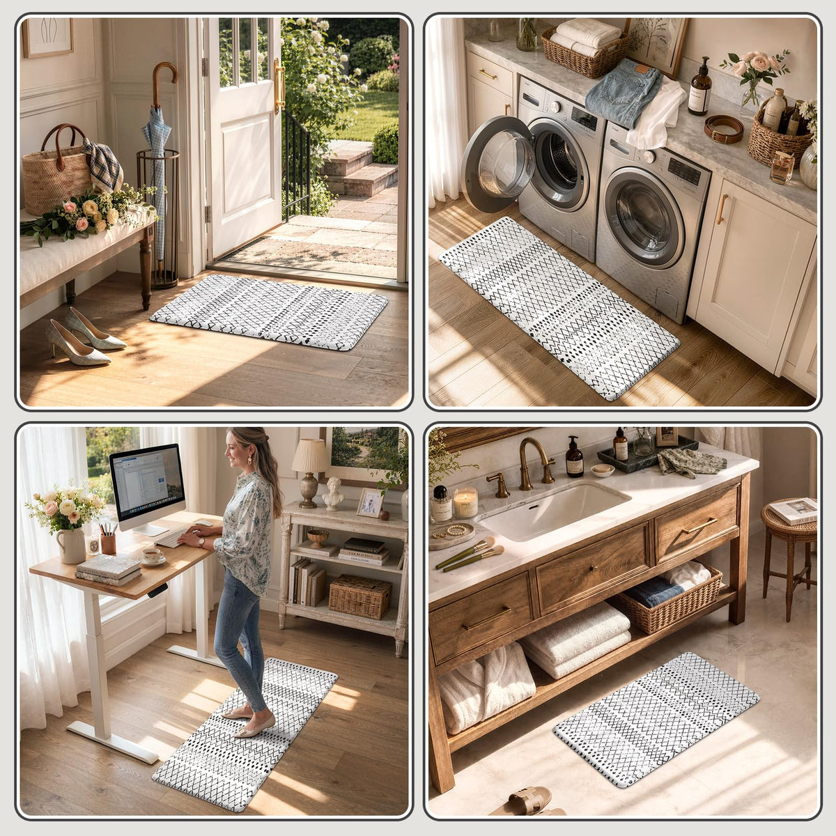 KIMODE Kitchen Mats 2 PCS, Cushioned Anti Fatigue Kitchen Rugs and Mats