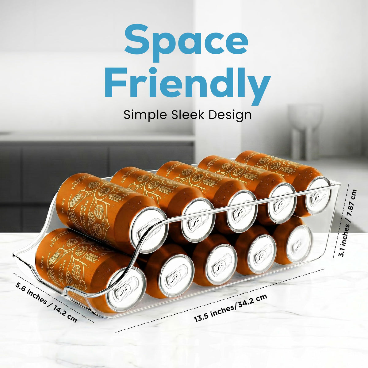 Utopia Kitchen Soda Can Organizer for Refrigerator & Pantry, 4 Pack, Clear