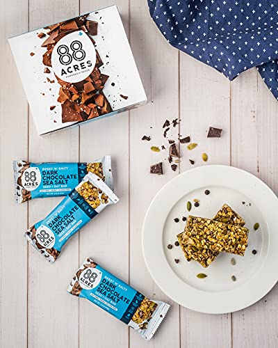 88 Acres Granola Bars – Dark Chocolate Sea Salt, 12 Count | Allergen Free, Gluten Free, Vegan, Non-GMO, Kosher, Individually Wrapped