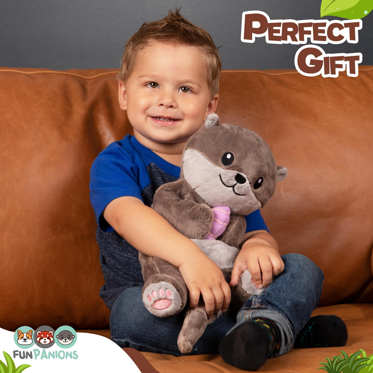 Funpanions Weighted Stuffed Animals – 4LB Cute Plush for Adults, Teens & Kids - Large Sea Otter (Non-Machine Washable)