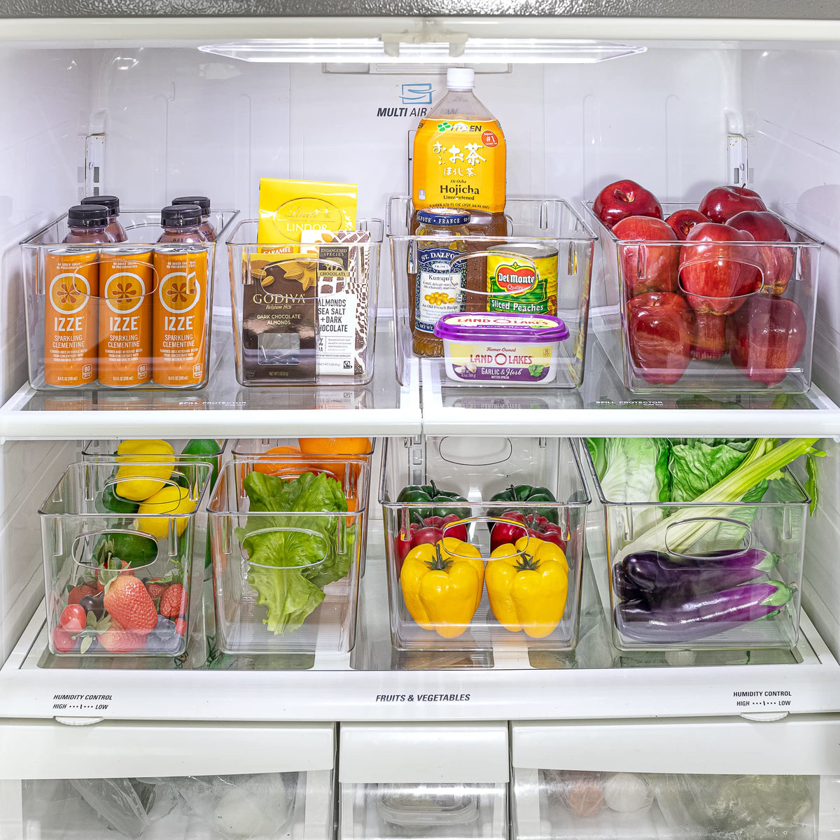 Sorbus Fridge Organizers and Storage, Clear Plastic Bins (Large, 8 Pack)