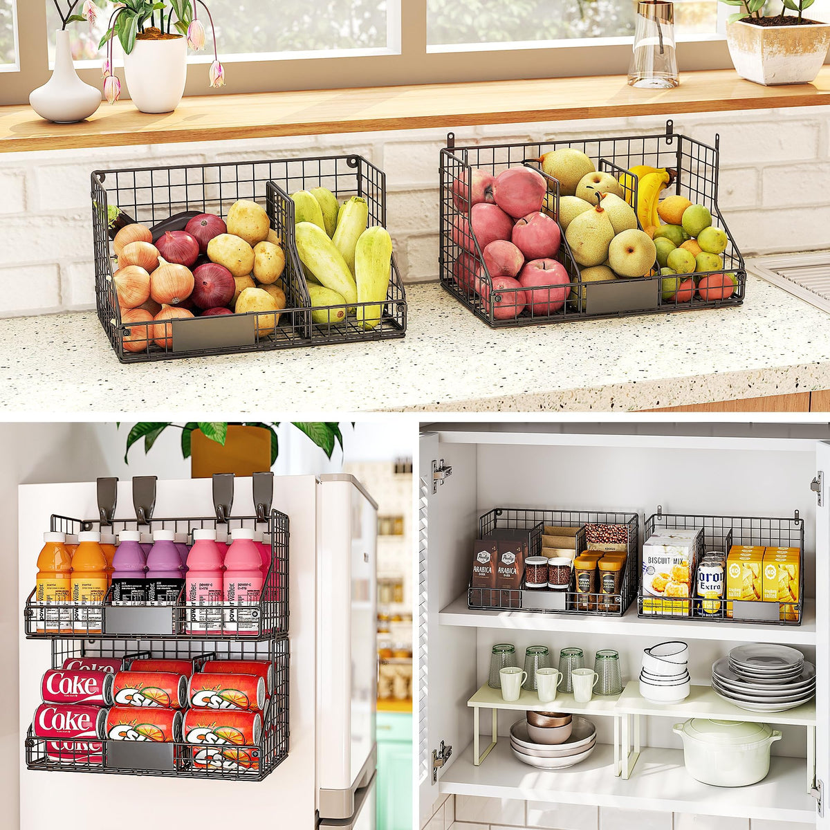 EffiQ-Rate 2 Pack Pantry Organizers and Storage Shelf Canned Food Organizer