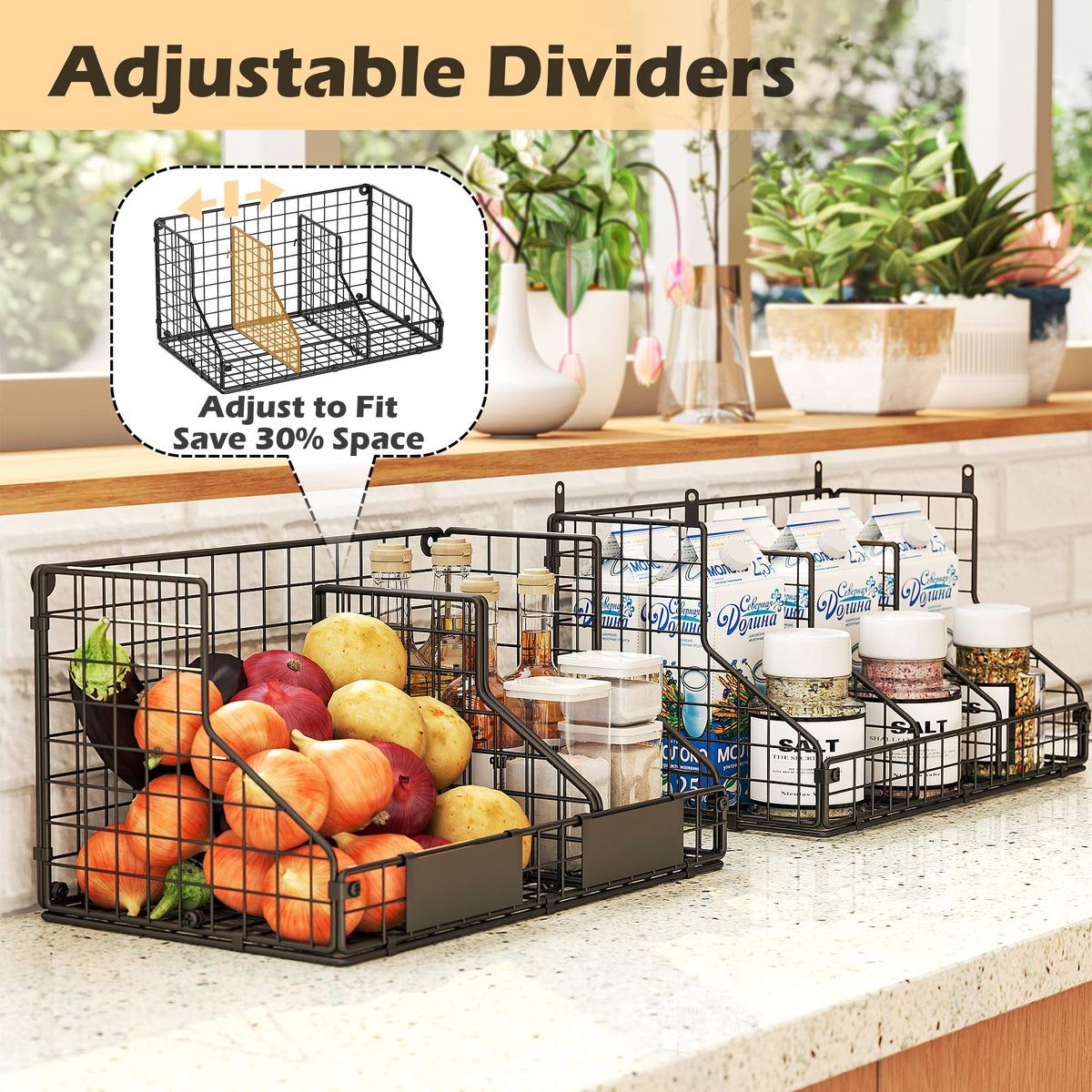EffiQ-Rate 2 Pack Pantry Organizers and Storage Shelf Canned Food Organizer