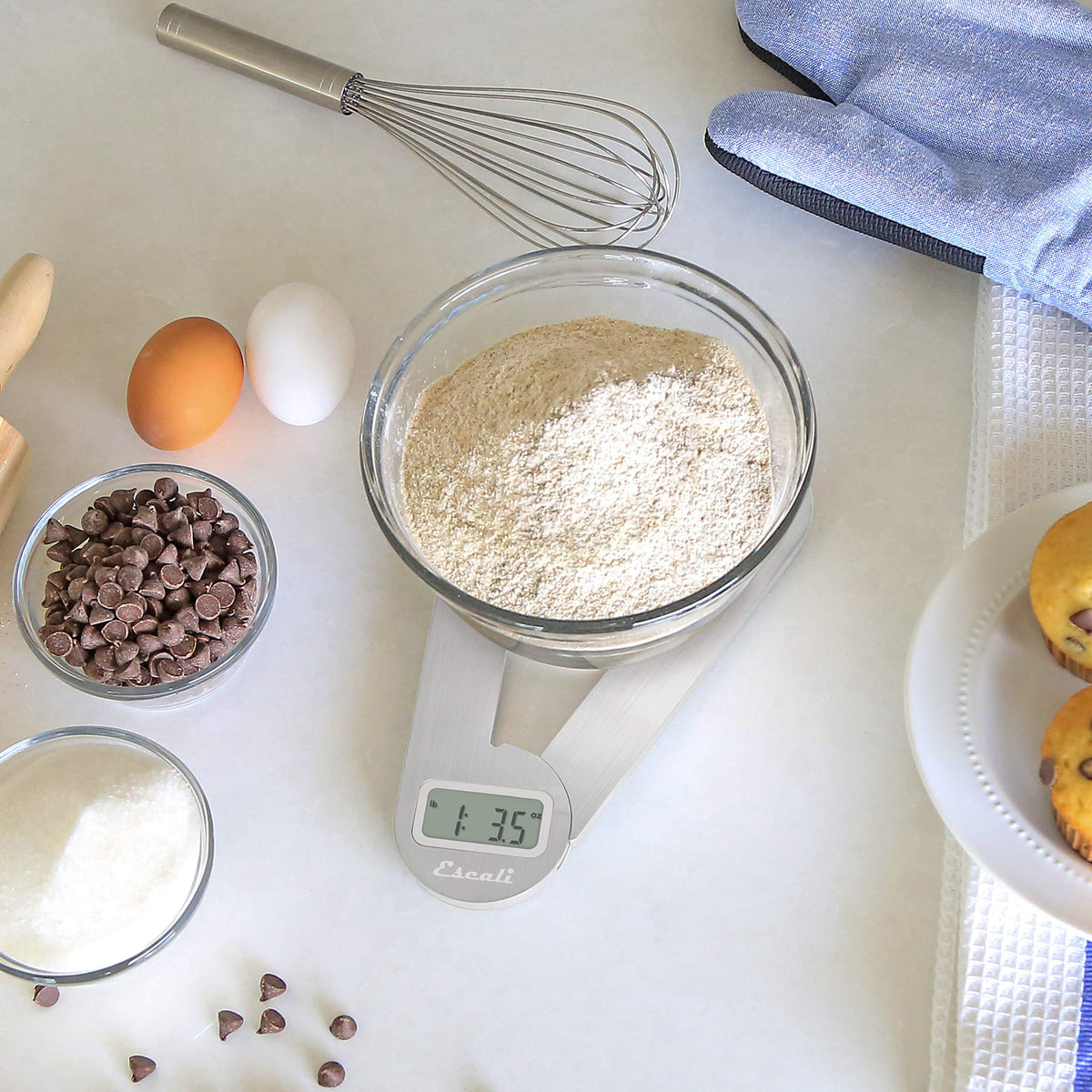 Escali F115 Compact Kitchen Scale, 11 lb/5 kg, Stainless Steel