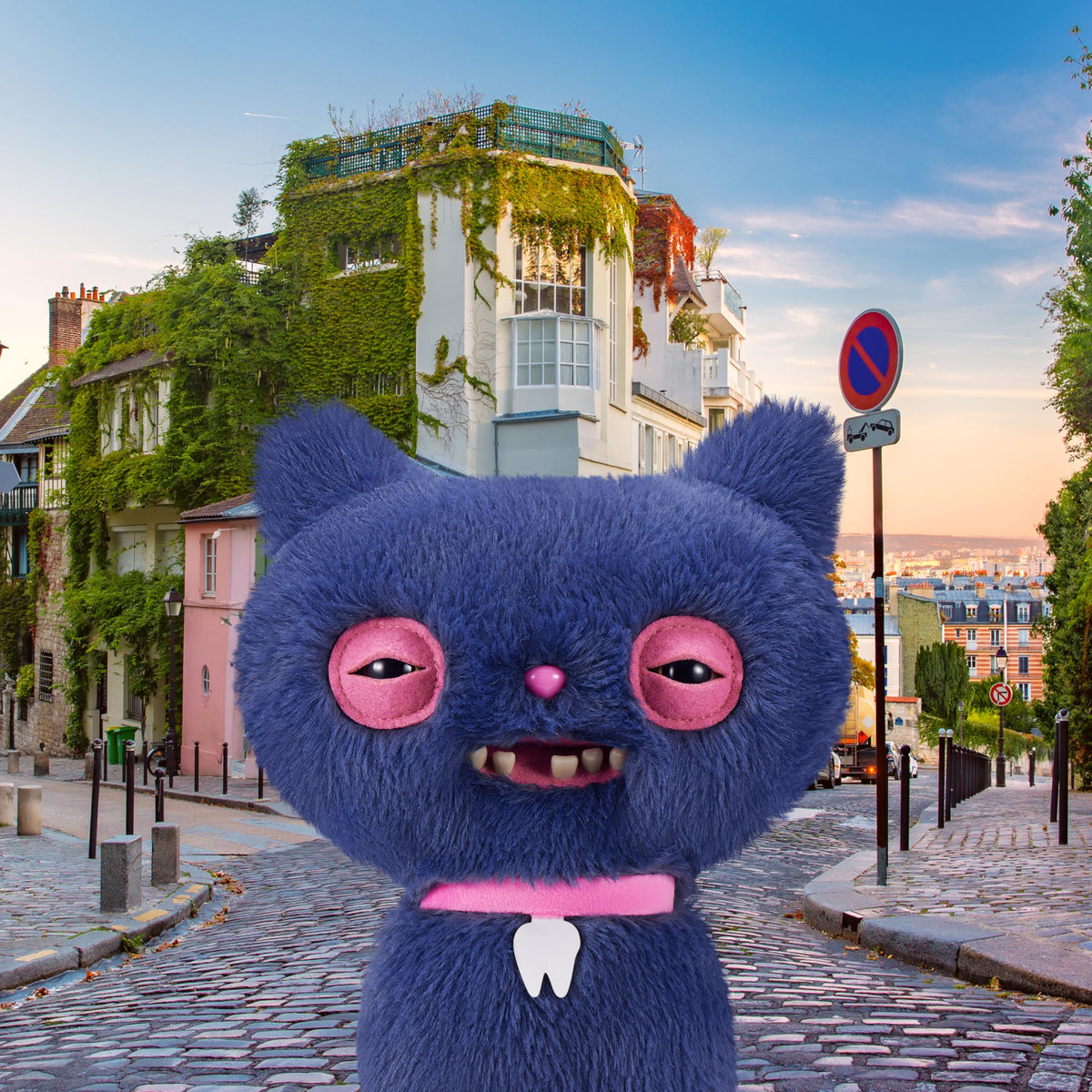 Fuggler Alley Cats 9-Inch Plush Toy (Cheezee) Grey by ZURU – Funny Ugly Monster Stuffed Animal with Human-Like Teeth, Collectible Plush for Kids, Tweens, Teens, Adults & Cat-Loving Weirdos
