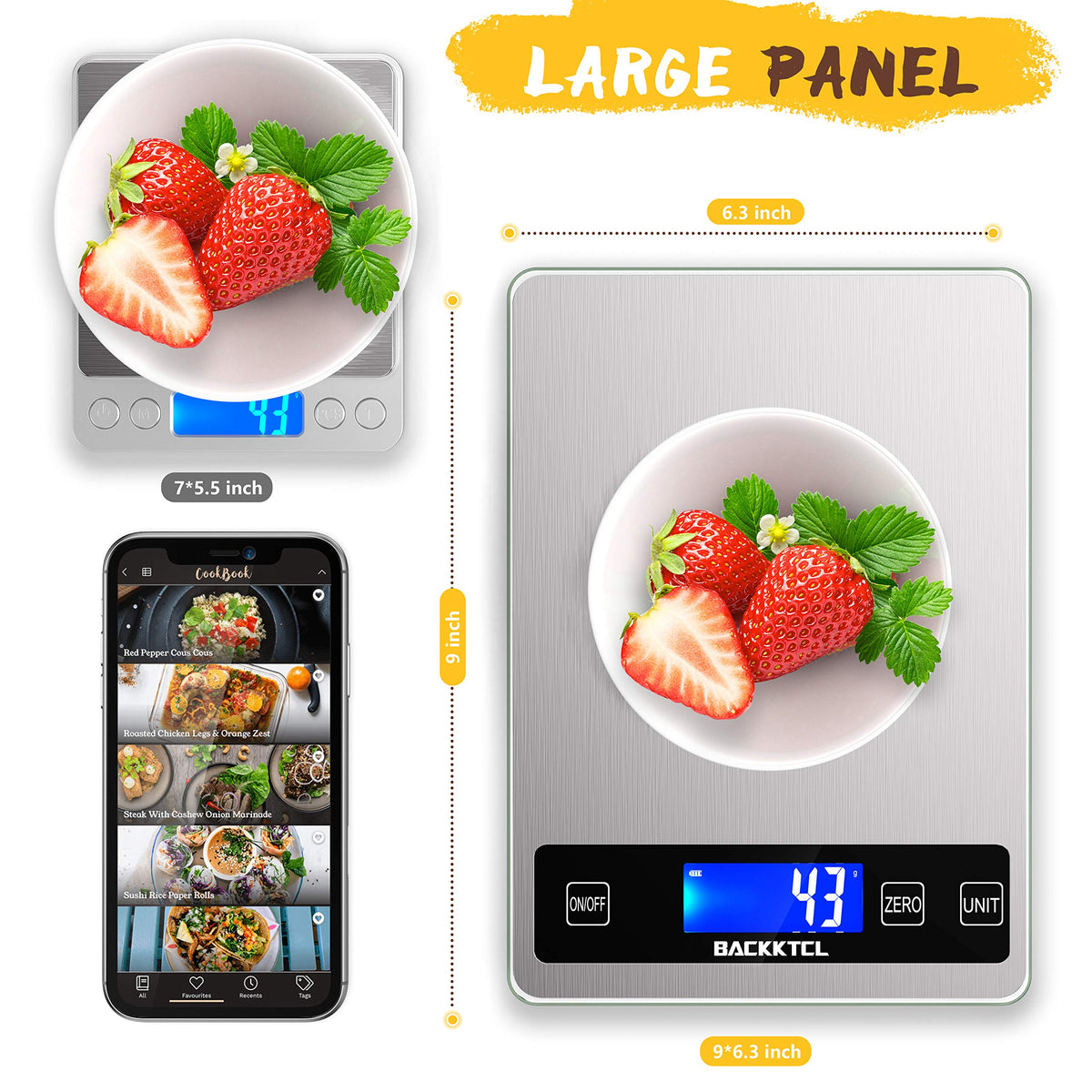 BACK KTCL''Cooking Master' 22lb Digital Kitchen Food Scale