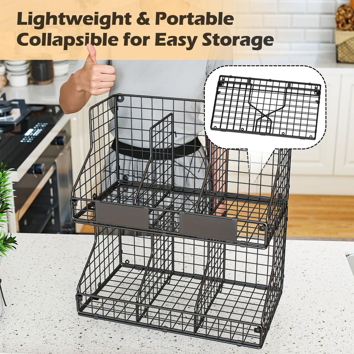 EffiQ-Rate 2 Pack Pantry Organizers and Storage Shelf Canned Food Organizer