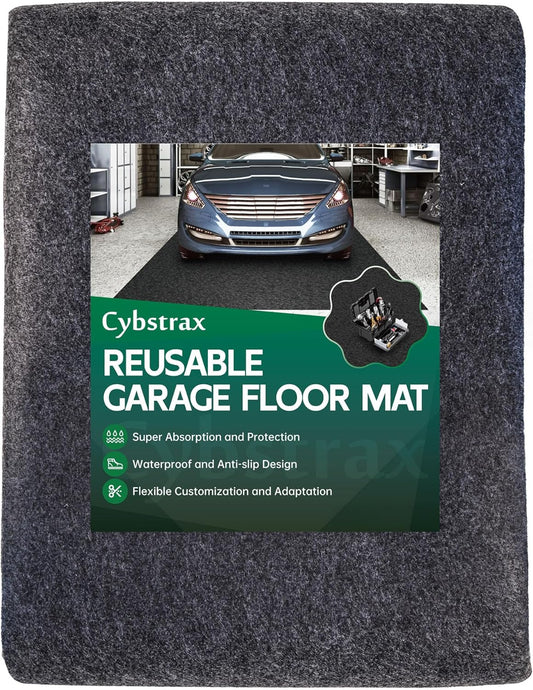 Oil Spill Mat - 20' x 7'4" Absorbent Oil Garage Floor Mat for Under Car - Protect Driveway from Drips, Spills, Stains, Reusable & Durable Garage Floor Protection Mat with Waterproof Backing