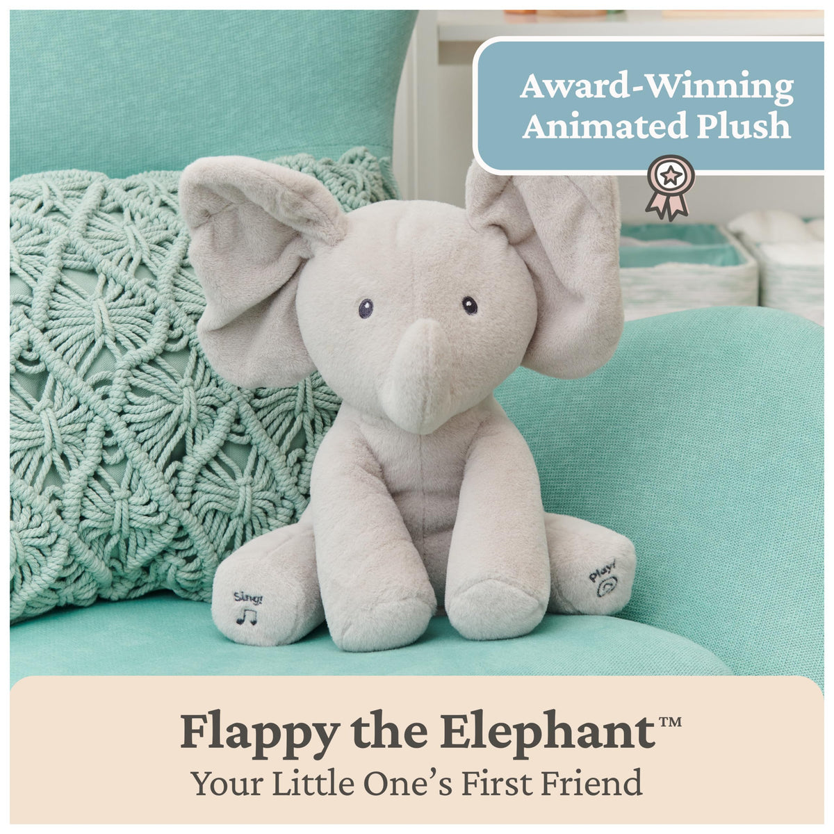 GUND Baby Flappy Elephant 12-Inch Interactive Animated Musical Baby Toy