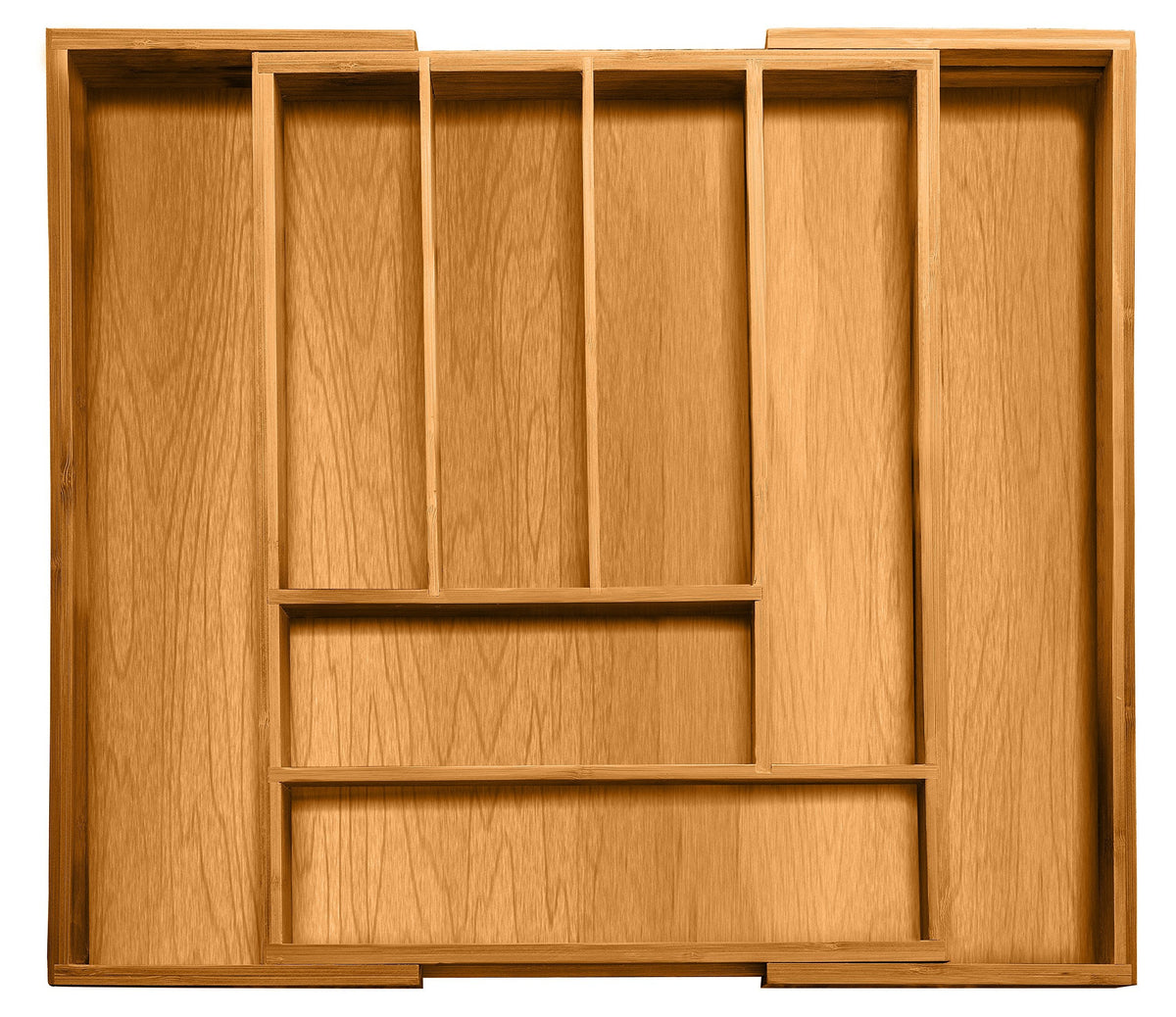 Bellemain Bamboo Kitchen Drawer Organizer, Expandable 8-Slot Tray