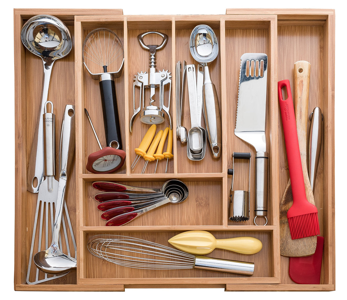 Bellemain Bamboo Kitchen Drawer Organizer, Expandable 8-Slot Tray