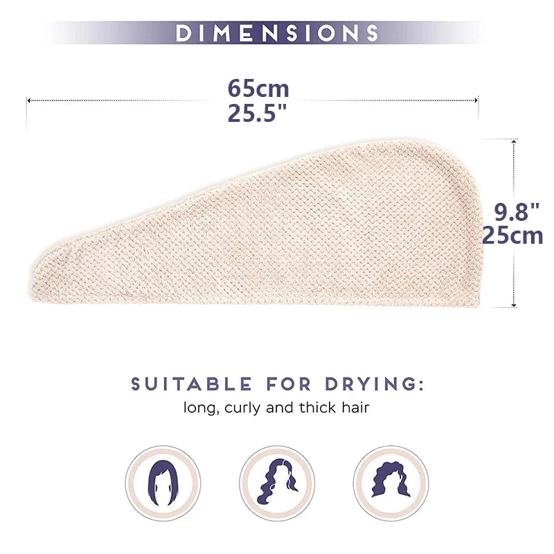 Solid Color Hair Towel Wrap